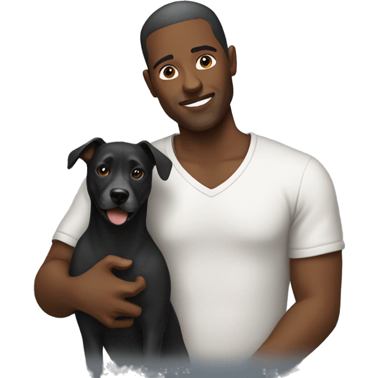 black man with dog emoji