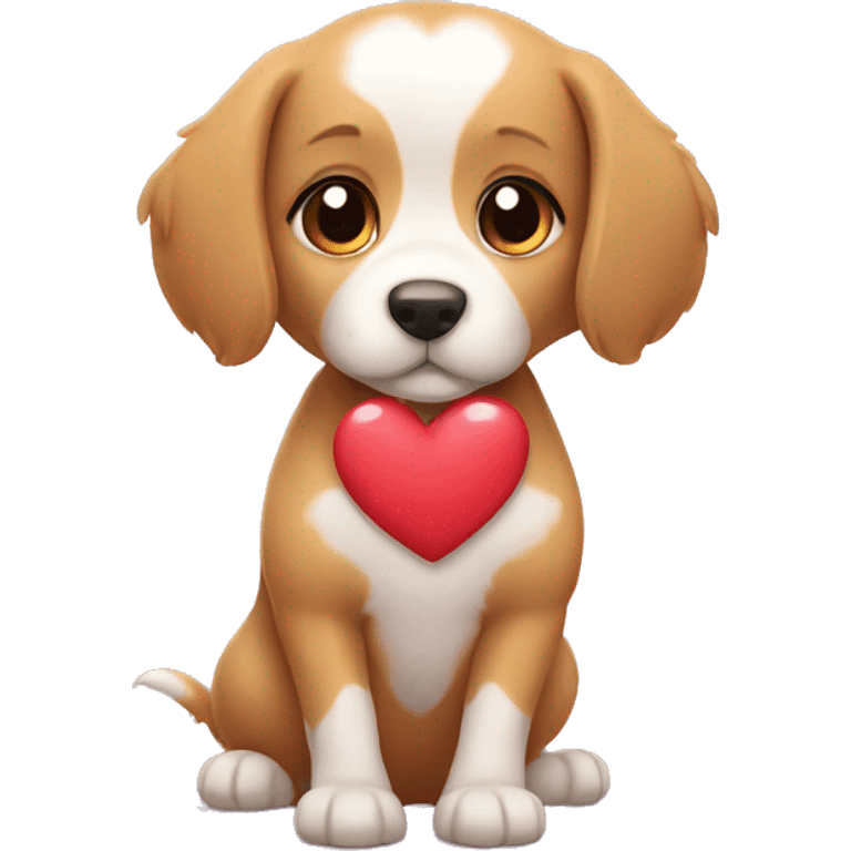 cute dog heart fall in love emoji