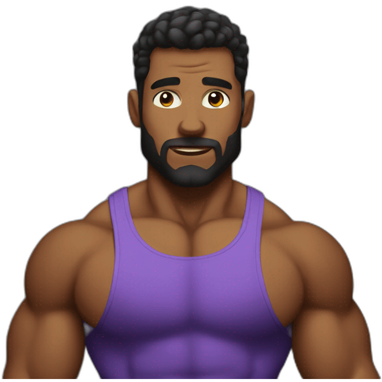 Bodybuilder no barba emoji