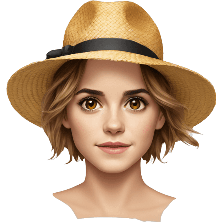 Emma Watson Avec un chapeau de paille  emoji