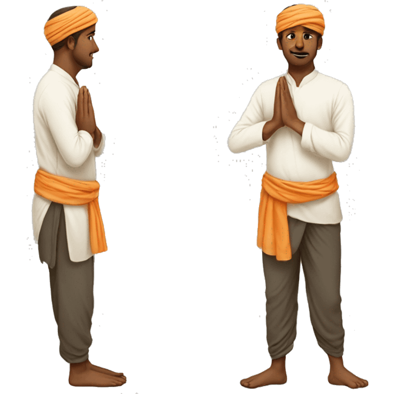 Prostration man with no upper coting and with dhothi emoji