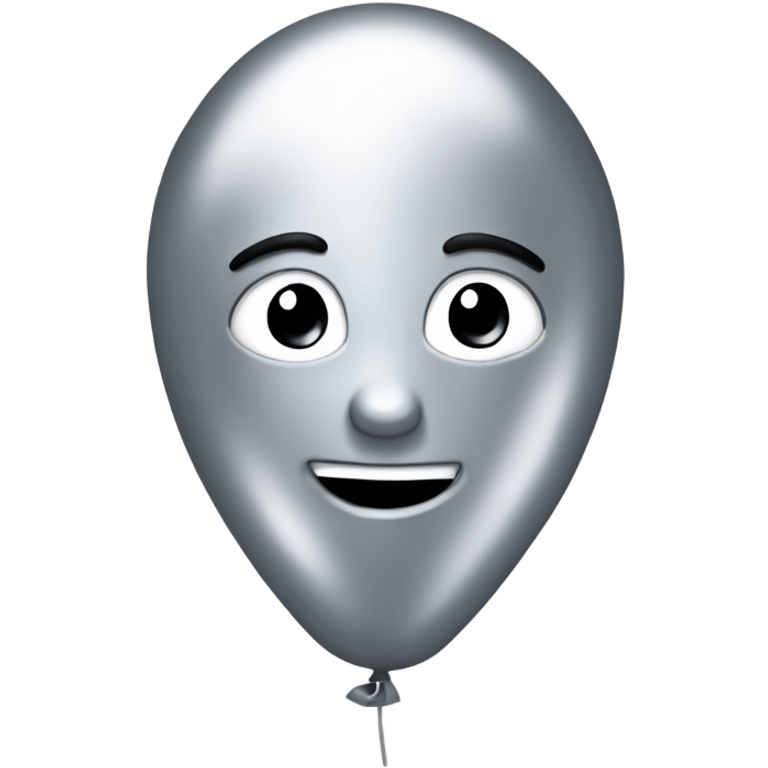 Silver Mylar balloon emoji