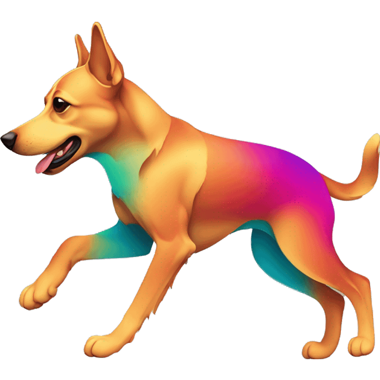 Vector art of a dog running made of vector multicoloured gradient shapes abstract shapes vector art emoji