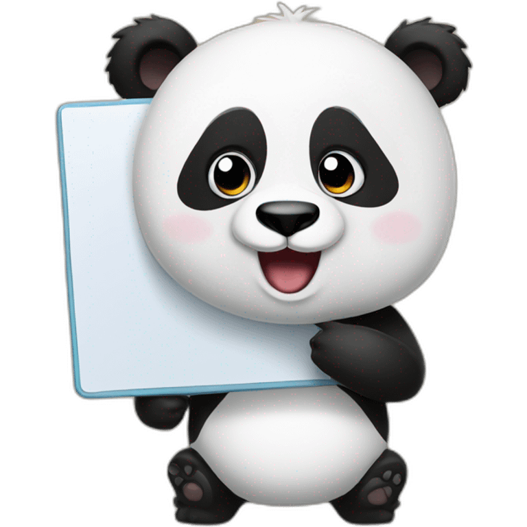 panda with whiteboard emoji