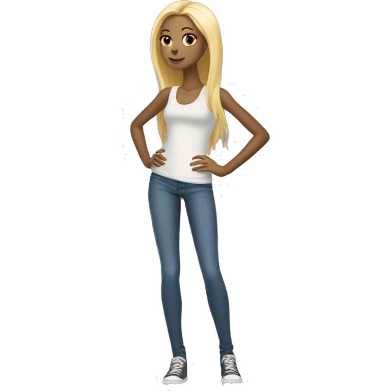 female blonde skinny legend full length  emoji