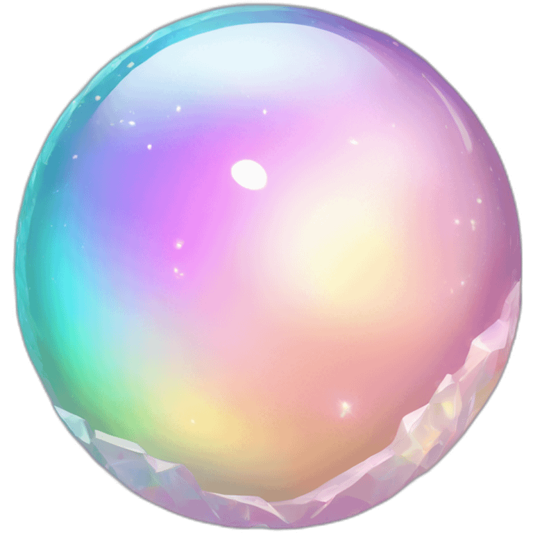 Pastel iridescent rainbow crystal crescent half orb emoji