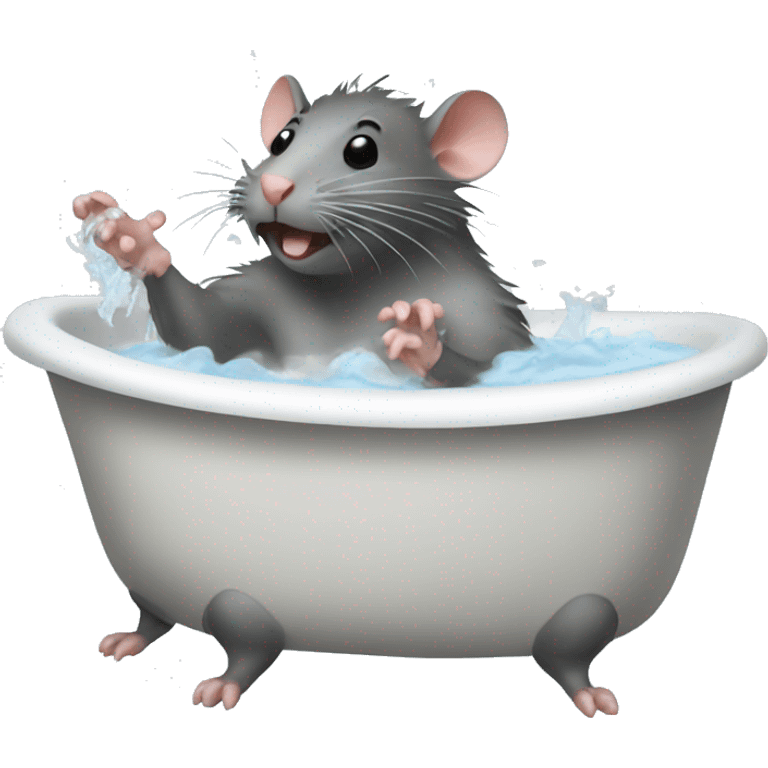 A rat taking a bath emoji