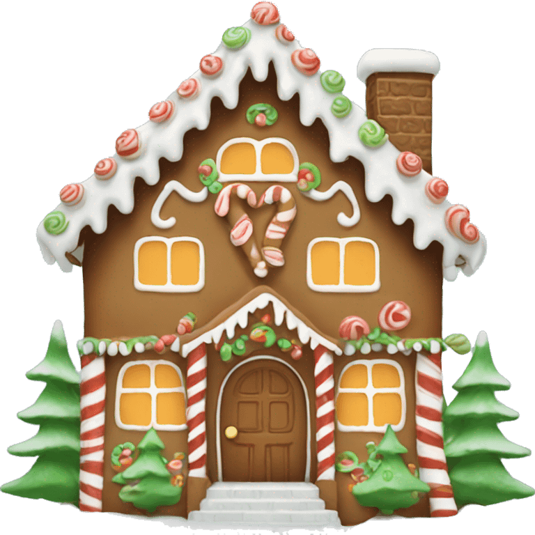 calm cute gingerbread house emoji