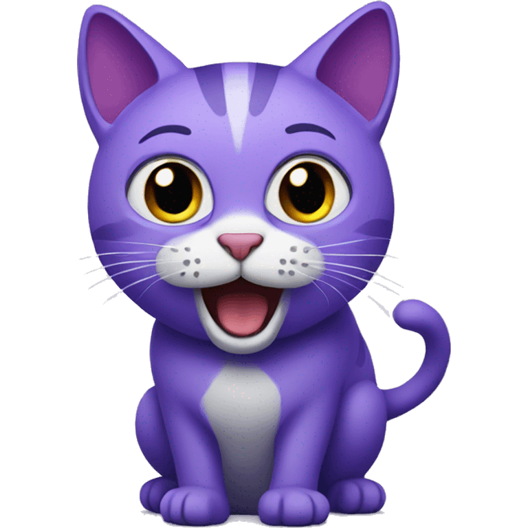 Purple cat singing emoji