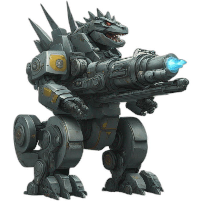 Mech godzilla with artillerie canon emoji