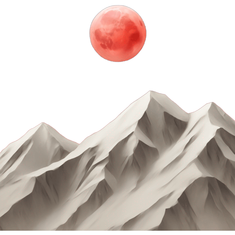 mountain and red moon emoji