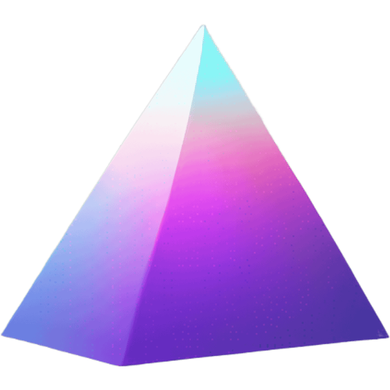 Design a sleek, minimalist 3D logo inspired by a prism. The logo should resemble a three-dimensional pyramid with clean, sharp edges. emoji