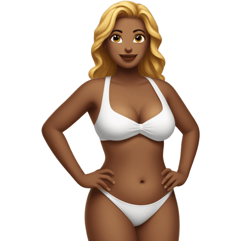 white curvy bikini lady emoji