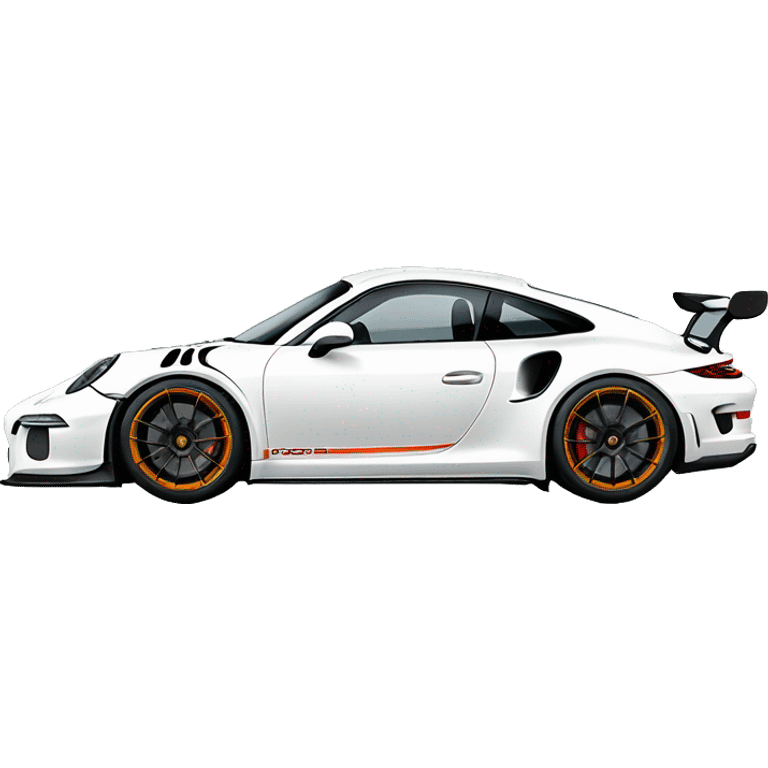 White Porsche GT 3 RS emoji