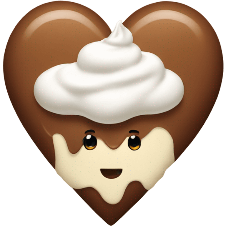 Brown heart emoji with whipped cream on top  emoji