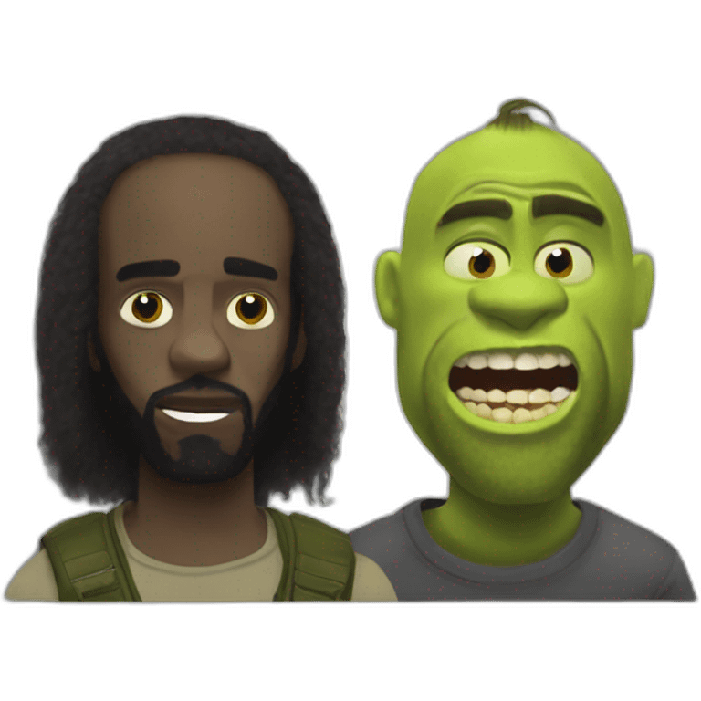 human "death grips" mc ride and real shrek singing emoji