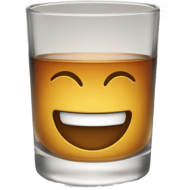 Smiling whiskey glass emoji