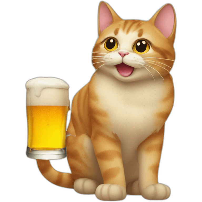 Cat and beer emoji