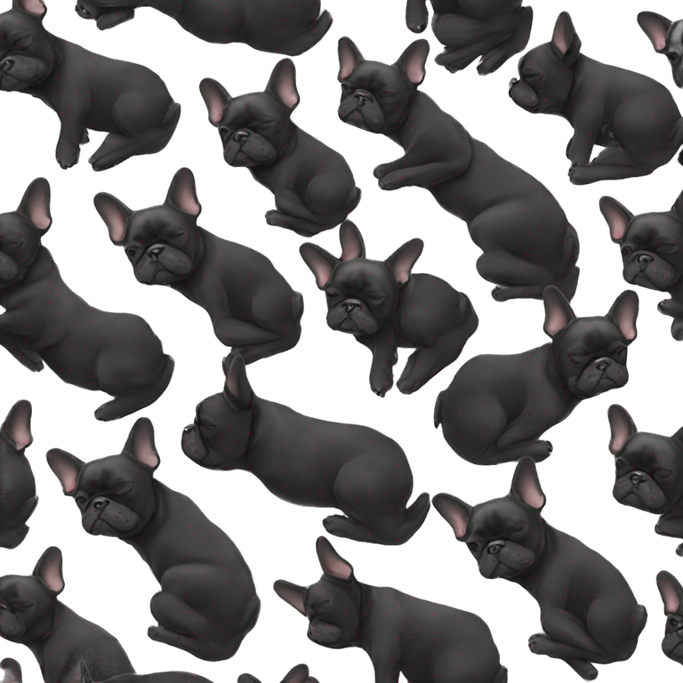 Black French bulldog sleeping emoji