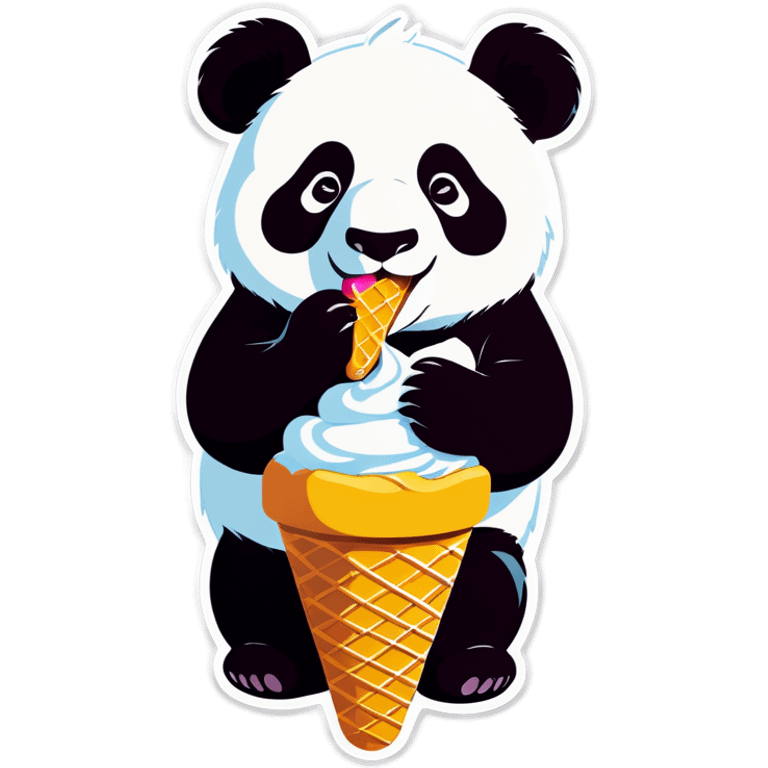 Panda eating ice cream emoji