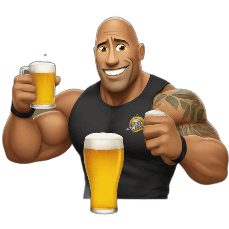 The rock drinking a beer  emoji