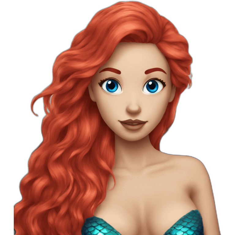 halloween-mermaid-red-long-hair-tatoo-blue-eyes-muscle emoji