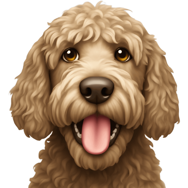 Labradoodle with a dirty mouth emoji