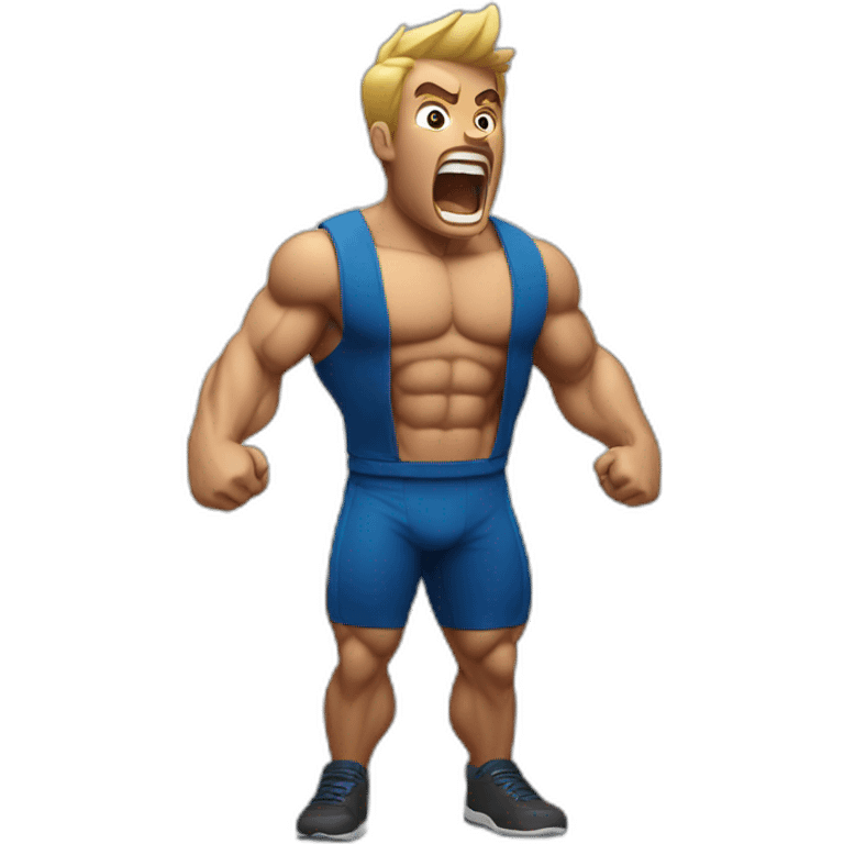 muscular guy screaming emoji