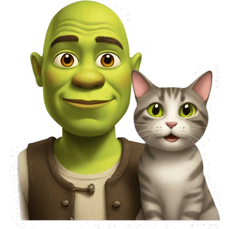 shrek with a cat emoji