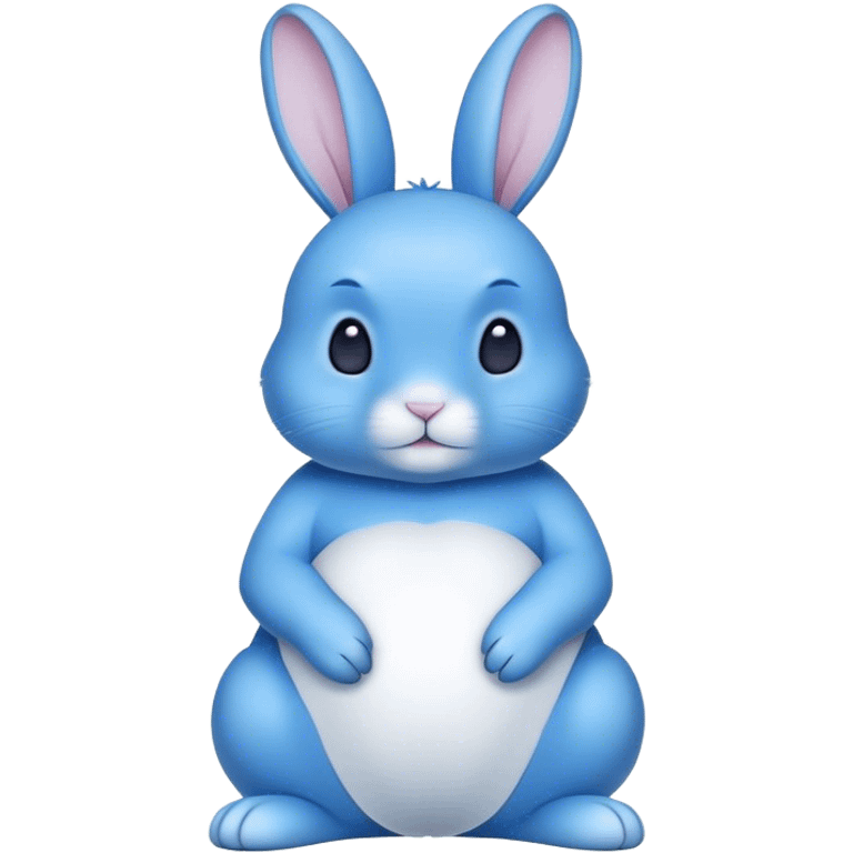 blue rabbit with white stomach  emoji