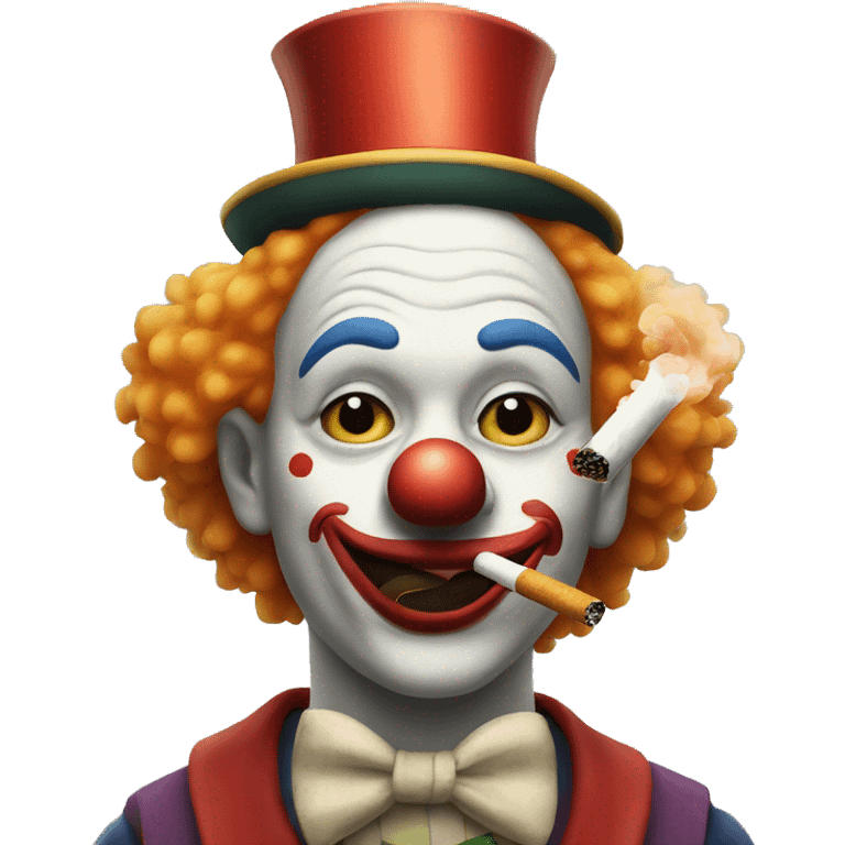 Clown smoking cigarette  emoji