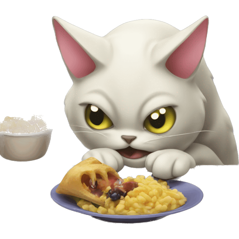 cat eating  moster emoji