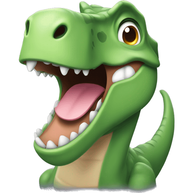 dinosaur with smile emoji