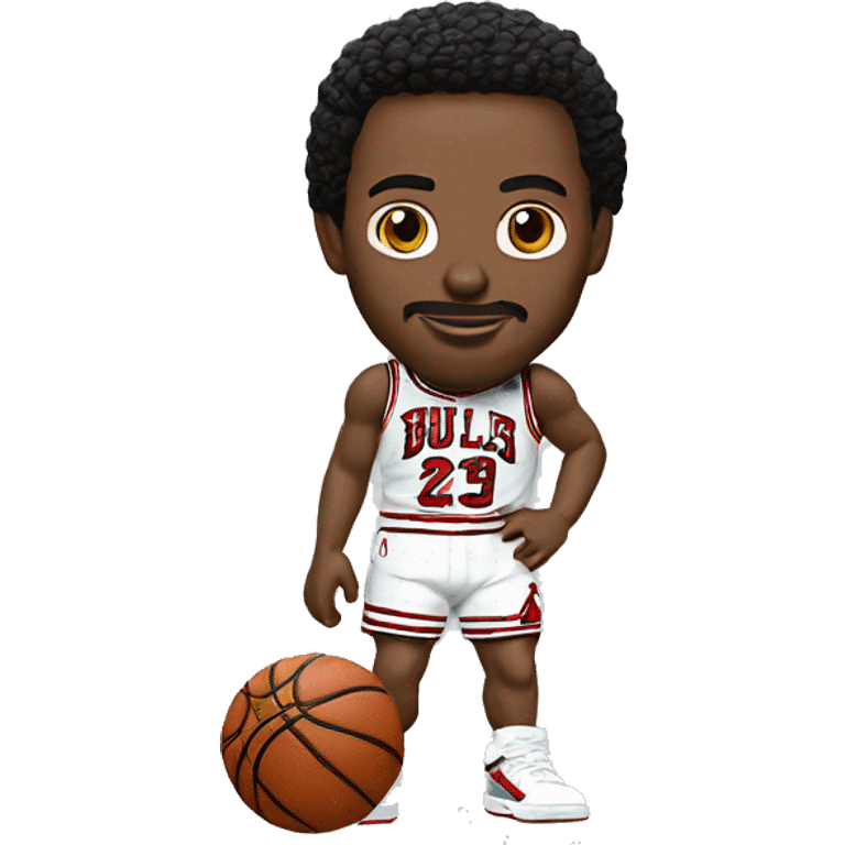 Michel Jordan qui porte des Jordan 4 emoji