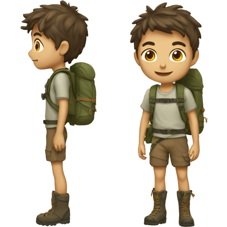 backpacking hazel boy with short emoji