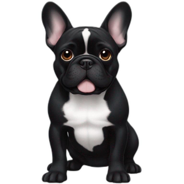 Black colored French bulldog emoji