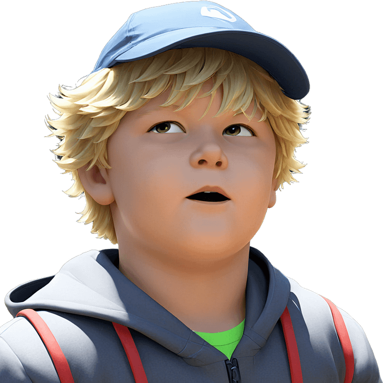 blonde boy in outdoor portrait emoji