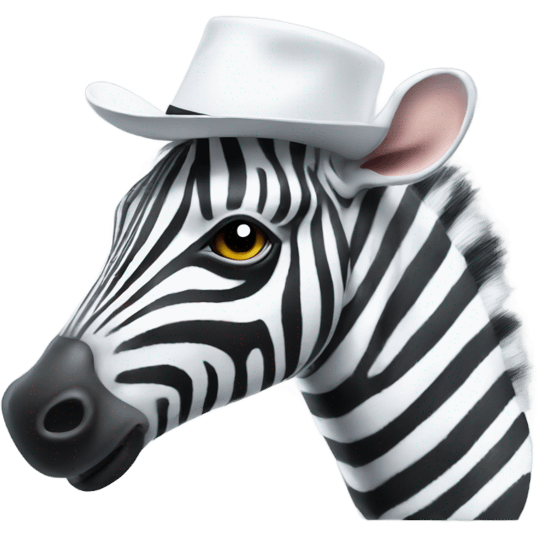 Zebra with a white hat blowing a whistle emoji