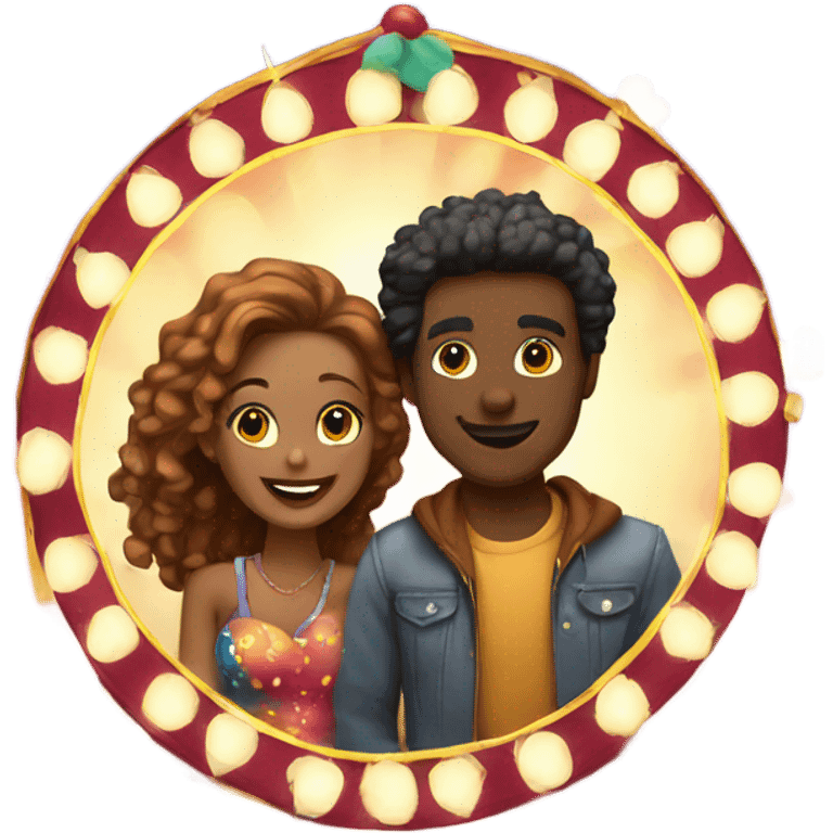 Romantic carnival date for beautiful couple emoji