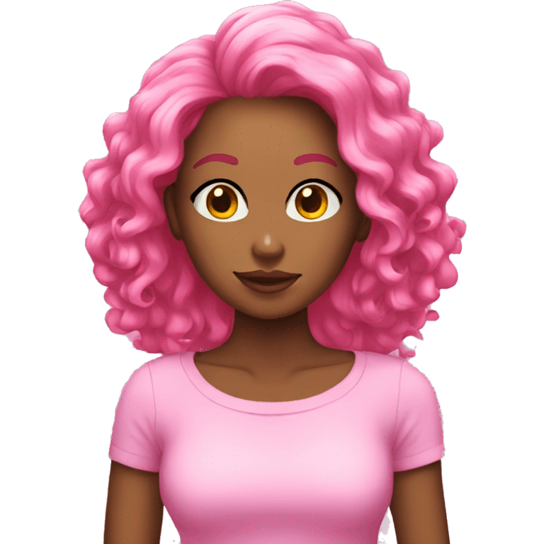 Mulher cabelo rosa emoji