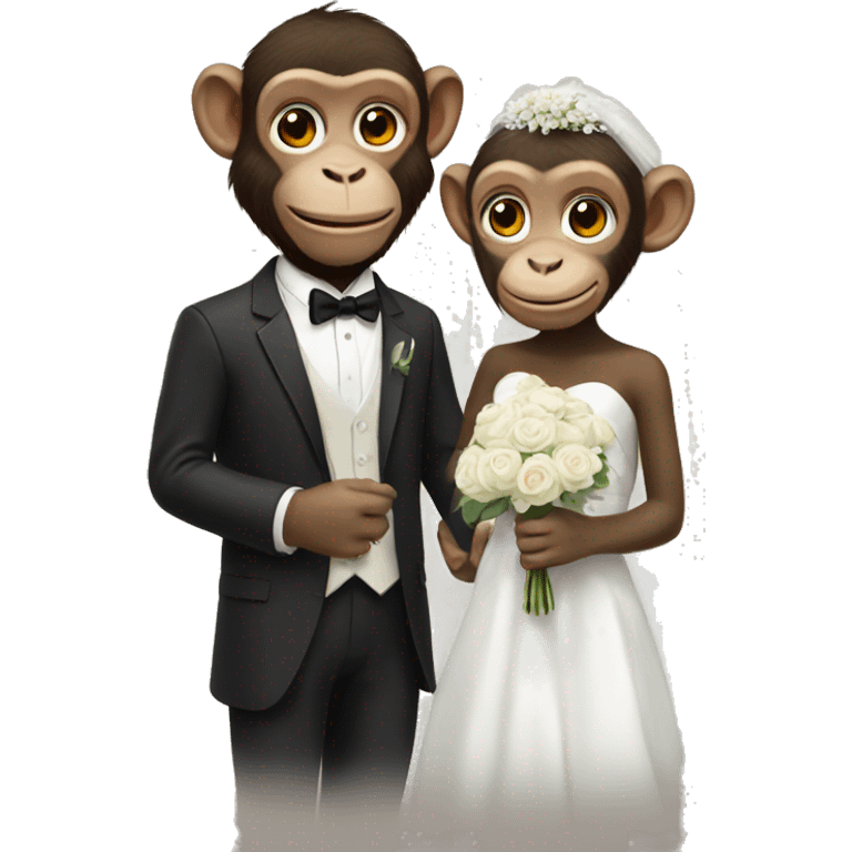 Monkey getting married  emoji