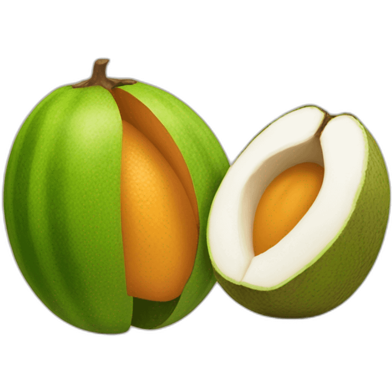 Un pamplemousse et une noix de coco emoji