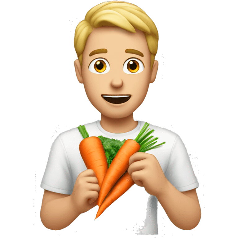 White guy eating carrots  emoji