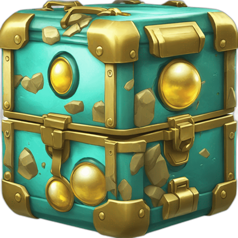 Pokemon Game LootCase Color Cyan Rich Treasure Legendary Epic Pokeballs Pokemons and Pokemon Items Inside this have Shiny Glow emoji