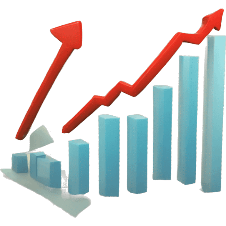 chart diagram going up, 3d, ultra, detailed, high quality emoji