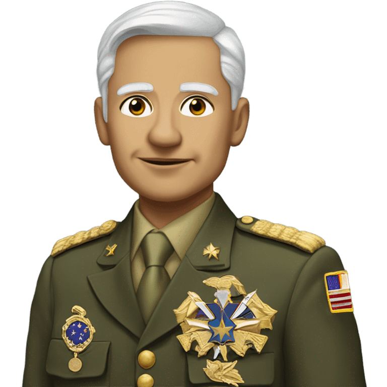 Light skin four star general  emoji