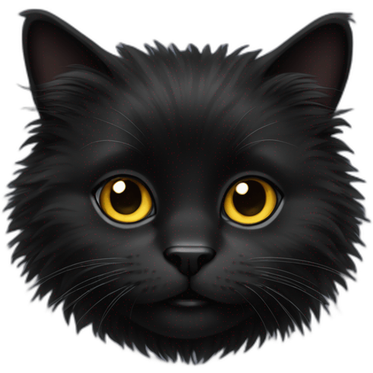 black fluffy cat emoji