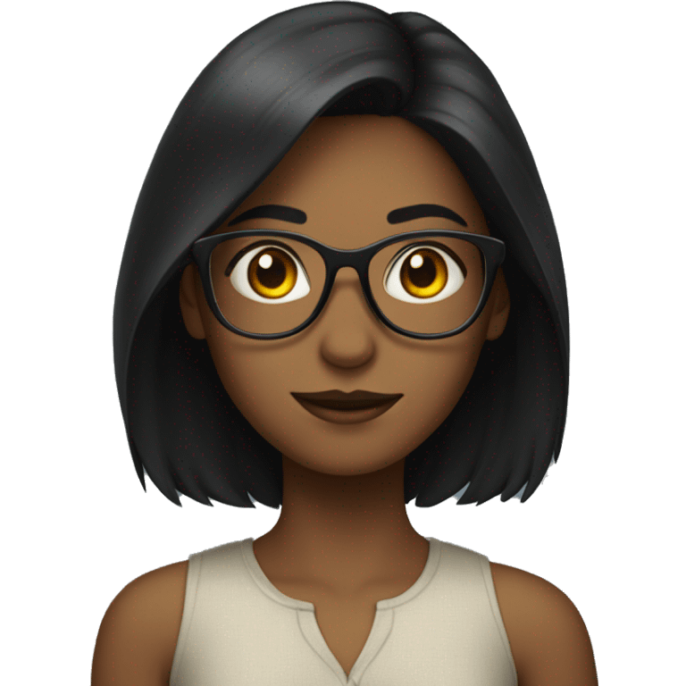 dark-haired girl in glasses emoji