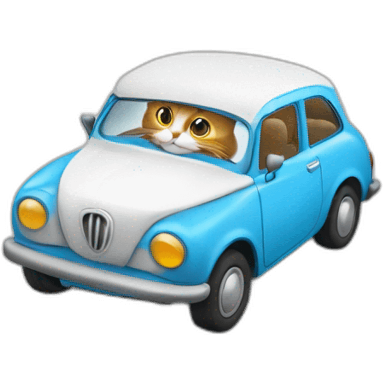 Un chat sur une voiture emoji