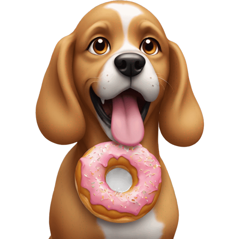 dog eating a donut emoji